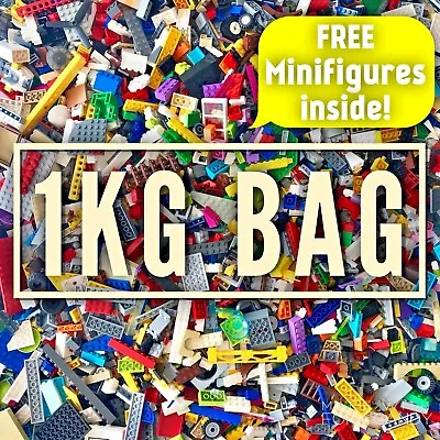 £20.99 • Buy LEGO Bundle 1kg Mixed Bricks Parts Pieces Minifigures + Accessories Job Lot Set