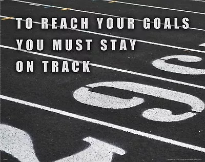 Stay On Track Goals Motivational Poster Print Running Jogging Classroom MVP607 • $9.95