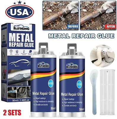 2× Metal Repair Paste AB Casting Repair Glue Industrial Heat Cold Weld 50ml US • $10.99