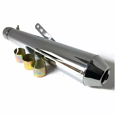 £28.95 • Buy Universal Chrome Custom Megaphone Motorcycle Exhaust Silencer Cafe Racer