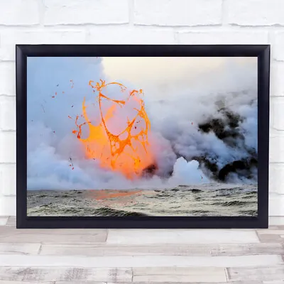 Volcano Ocean Kilauea Hawaii Magma Lava Erupt Eruption Landscape Wall Art Print • $29.83