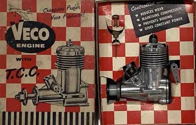 Vintage Veco 19 RC Model Airplane Engine W/ Original Box Veco Tank Prop • $159.99