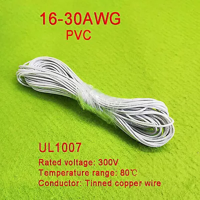 £1.43 • Buy White 16AWG To 30AWG PVC Electronic Wire Cable, Tinned Copper Stranded Wiring