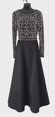 Xscape Black Gold Stunning Two Piece Outfit Occasion Top Skirt Evening Gown Uk 8 • £89.95