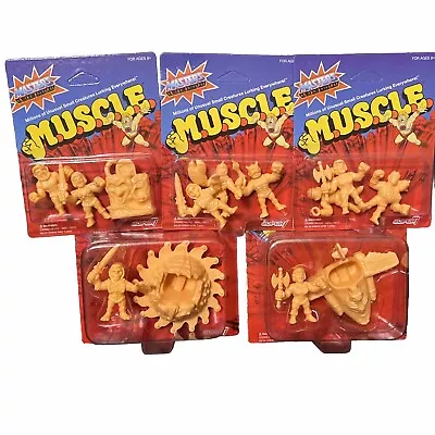 Masters Of The Universe M.U.S.C.L.E. Mini-Figures Wave 3 Unpunched Set Of 5 MOSC • $44.95