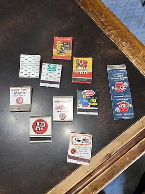 Vintage 10pc Grocery Store Matchbook Lot A&P ACME FOOD FAIR SHURFINE KEYCO • $12.99