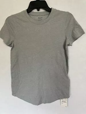 MADEWELL Whisper Cotton Crewneck Tee TSHIRT TOP WOMENS SIZE XS GREY NEW • $9.99