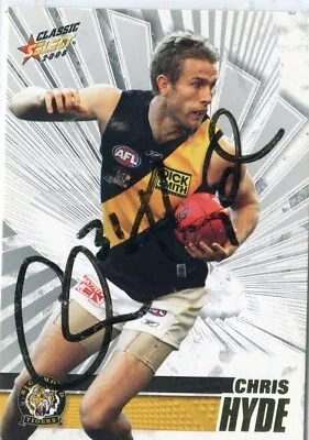 AFL Select 2008 Classic #122 Richmond Chris Hyde Autographed Card • $7.50