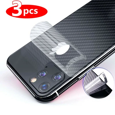 $2.95 • Buy For IPhone 14 13 Accessories Carbon Fiber Back Cover Screen Protector Film 3pcs
