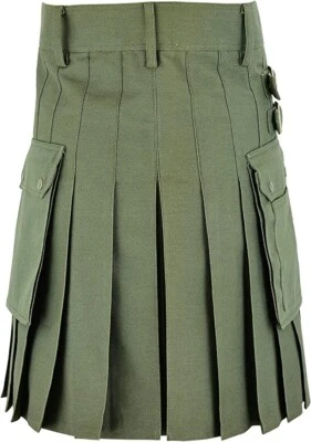 $39.99 • Buy Men's Cotton Jean Utility Kilts  Olive Green, Cargo Pockets -5 Rivers, Size: 44