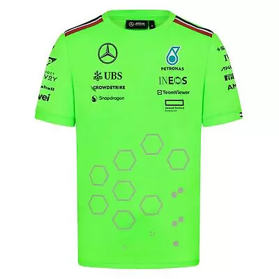 Mercedes AMG Petronas F1 Men's Set Up T-Shirt | Volt Green | 2024 • £60