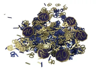 £3.75 • Buy Age 40 Navy Blue And Gold Party Table Confetti. 40th Birthday Party Confetti