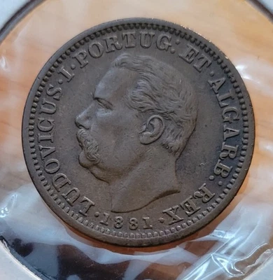 $0.99 • Buy 1881 Portuguese- India ¼ Tanga - Luíz I Calcutta Mint World Coin