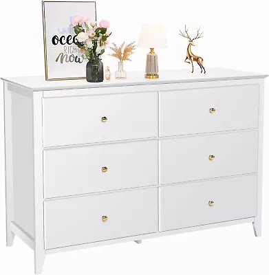 6 Drawer Double Dresser TV Stand Chest Of Drawers Accent Storage Cabinet U.S🔥 • $169.99