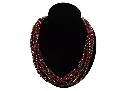 Handcrafted Moroccan African Imitation Crystal Beaded Necklace • $18.49