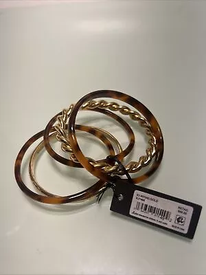 Set Of Vince Camuto Bangle Bracelets Black & Gold • $27.60