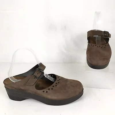 Mephisto Women's Size 41 Mobils Sabatina Brown Leather Slip On Mary Jane Mules • $48.83