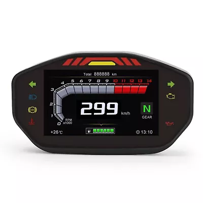 Universal Motorcycle Lcd Rpm Digital Display Odometer Speedometer Backlight #0 • $96.61