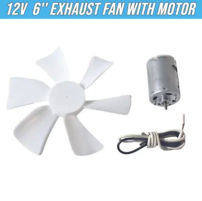 6  12V RV Vent Motor Bath Exhaust Fan Blade Home Bathroom Roof Mobile Home • $10.99