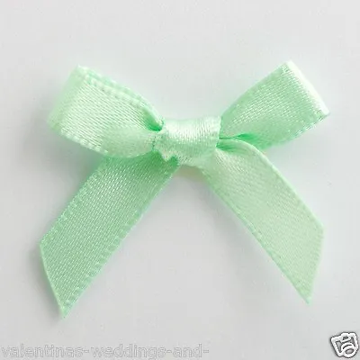 Mini Satin Bows 3cm Pre Tied Ribbon Small Crafts Wedding Cards Sewing • £1.69