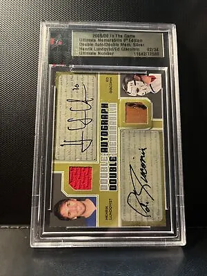 2005 ITG Ultimate Memorabilia Henrik Lundqvist RC RPA Ed Giacomin Patch Auto • $249.99