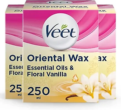 Veet Essential Oils & Floral Vanilla Hot Wax Microwavable Jar Waxing Kit 3x250ml • £24.99