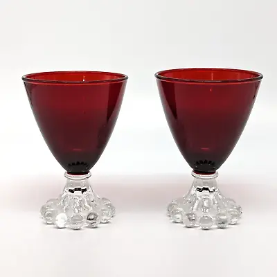 VTG Anchor Hocking Set Of 2 Berwick Boopie Ruby Red Liquor Cocktail Glasses MCM • $19.95