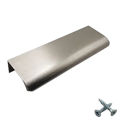 Stainless Steel Kitchen Cabinet Door Handles Cupboard Drawer Concealed Edge Pull • £4.08