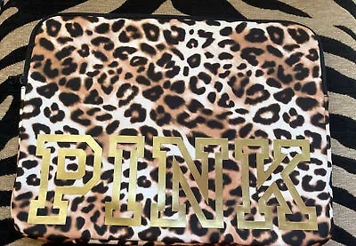Leopard Victoria Secret  Pink  Storage Bag/Case-Black Soft Foam-Zipper-EUC • $19.95