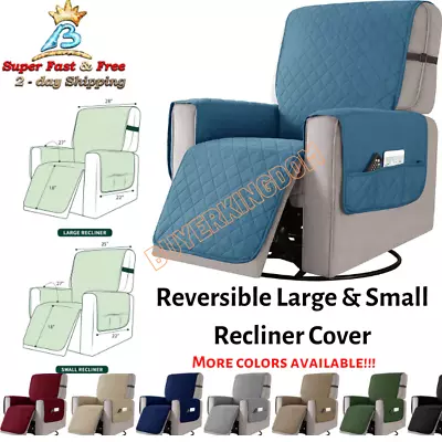 Recliner Chair Slipcover Reversible Sofa Cover With Elastic Straps Large Small • $42.85