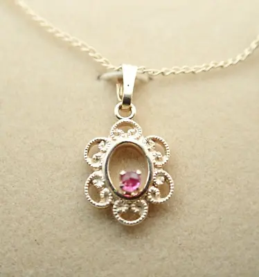 Vintage Gold Filled Ruby Pendant Necklace NOS New Old Stock • $29.95