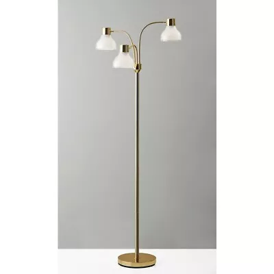 Adesso Presley 3-Arm Floor Lamp Shiny Gold - 3566-04 • $134.99