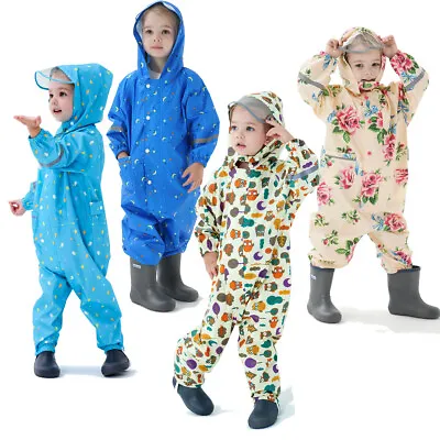 £14.98 • Buy Kids Puddle Paddle Rain Suit Boys Girls All In One Overalls Waterproof Splash