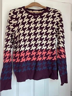 Women’s Merona Houndstooth Knit Sweater Burgundy/Cream XL • $9.10