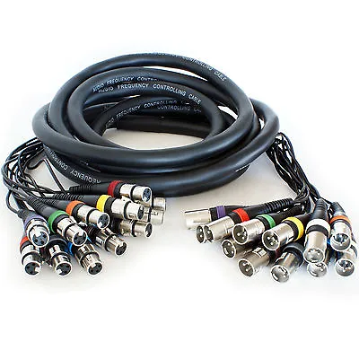 5m 12 Way XLR Male To Female Loom Cable Microphone Stage Snake Multicore Lead • £75.99
