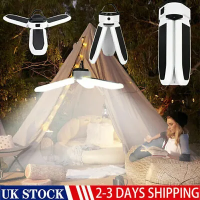 USB Rechargeable LED Bulb Light Outdoor Garden Camping Tent Hanging Lamp Lantern • £9.79