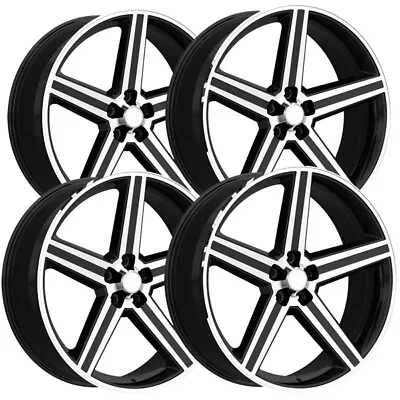 (Set Of 4) Replica PR148 IROC 18x8 5x4.75  +0mm Black/Machined Wheels Rims • $815.96