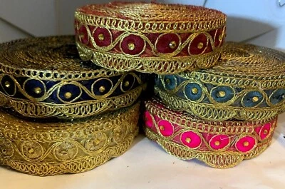 £2.95 • Buy (a15) 2 Yards Metallic Ribbon Sewing Craft Trimming Haberdashery Embellishment