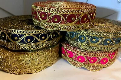 B7) 2 Yards Metallic Ribbon Sewing Craft Trimming Haberdashery Embellishment • £2.95