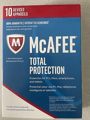 McAfee Total Protection 2022 10 Device (10 PC) 1 Year Antivirus Security • $29