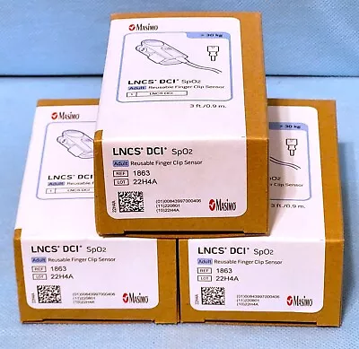 LOT Of 3 Masimo LNCS DCI Adult Reusable SpO2 Sensor - REF 1863 NEW • $315