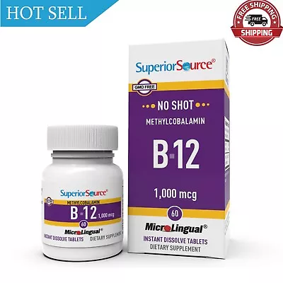 Superior Source No Shot Vitamin B12 Methylcobalamin 1000 Mcg Quick Dissolve ... • $16.35