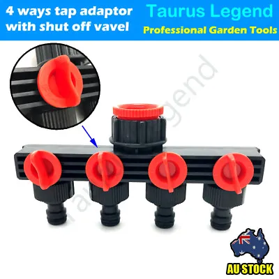 $13.99 • Buy 4 Way Water Tap Adaptor Splitter 1/2  Garden Hose End Connectors W/Control Valve