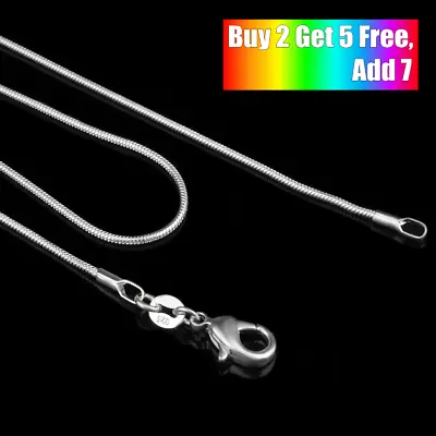 Genuine 925 Silver Snake 2mm Chain Necklace Lobster Clasp All Inch Sizes Uk • £2.79