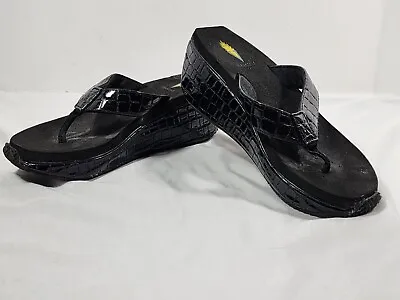 Volatile Frappachino Black Python Women's Slip-Wedge Sandal Size 8 Python Black • $11.90