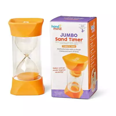 Orange Jumbo 5 Minute Sand Timer With Rubber End Caps • $15.43