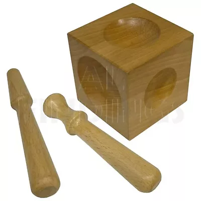 Watch Jewellers 2  Dapping Block Wooden Wood Holes Doming Forming Tool • £6.99