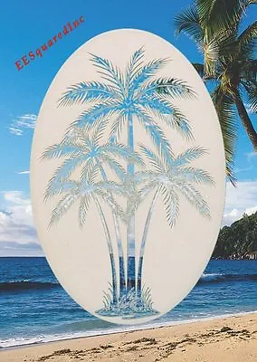 PALM TREE WINDOW CLING Vinyl Glass Decals - New 15x23 Oval Tropical Door Decor • $29.99