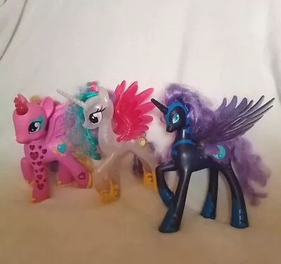 3 X 8.5  My Little Pony Princess Bundle Luna Cadence Celestia Light Up Talking • £11.99