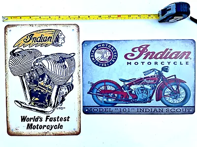 Indian Motorcycles Tin Sign Worlds Fastest Motorcycle Retro Metal Vintage Gift • $11.95